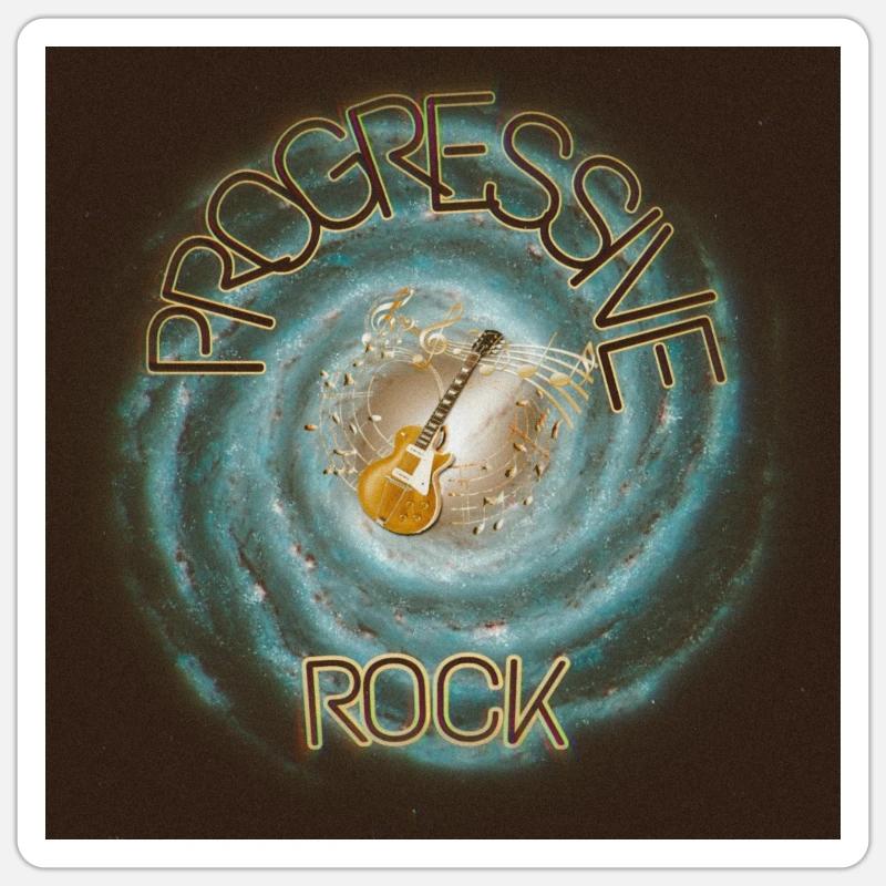 j’écoute du rock progressif - Sticker taille S (10 x 10 cm) - blanc mat