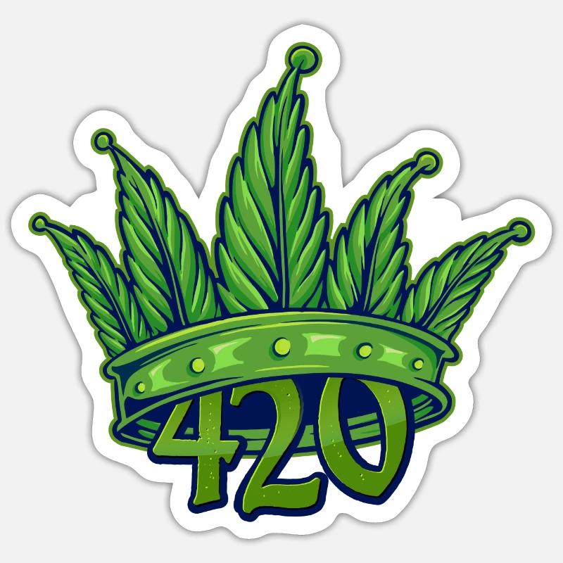 420 Cannabis Hanf Geschenkidee - Sticker Größe S (10 x 10 cm) - Mattweiß