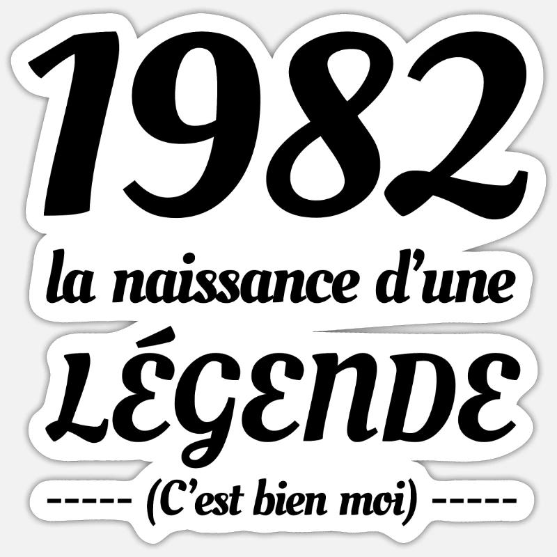 1982 NAISSANCE D’UNE LÉGENDE - Sticker taille S (10 x 10 cm) - blanc mat