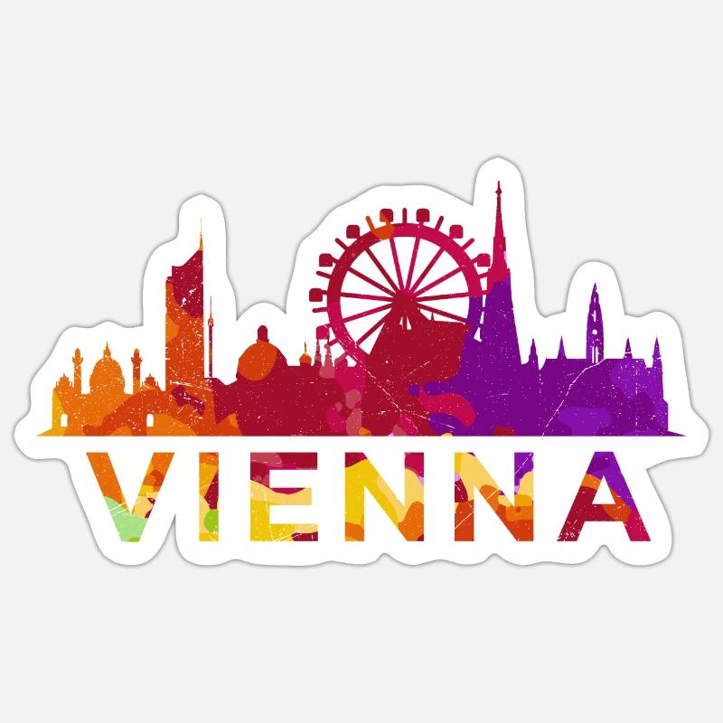 Skyline Vienna Impression Austria Souvenir Gift - Sticker size S (10 x 10 cm) - white matte