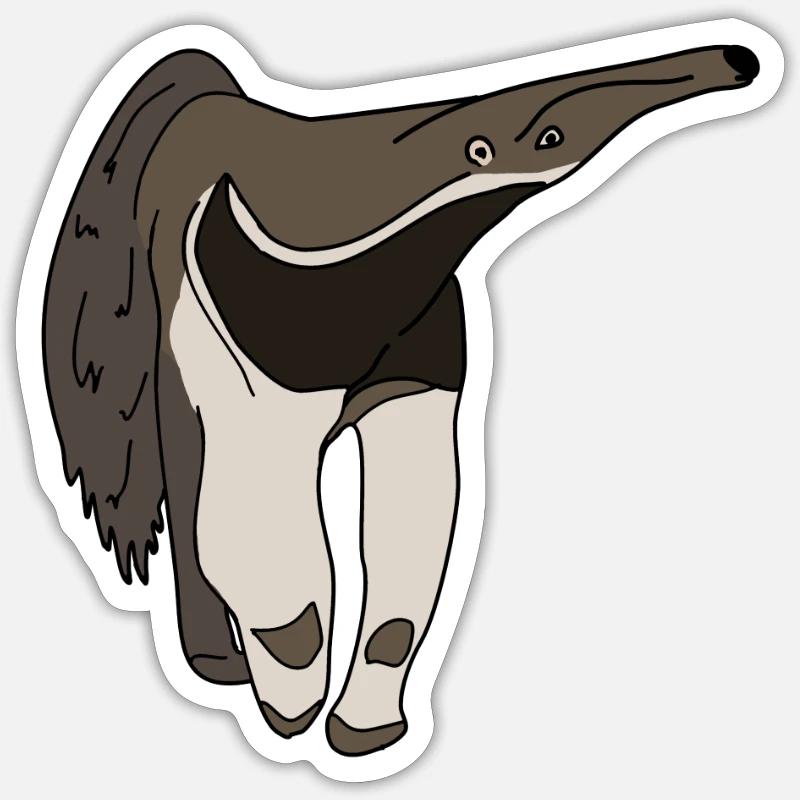 Fourmilier - Sticker taille S (10 x 10 cm) - blanc mat