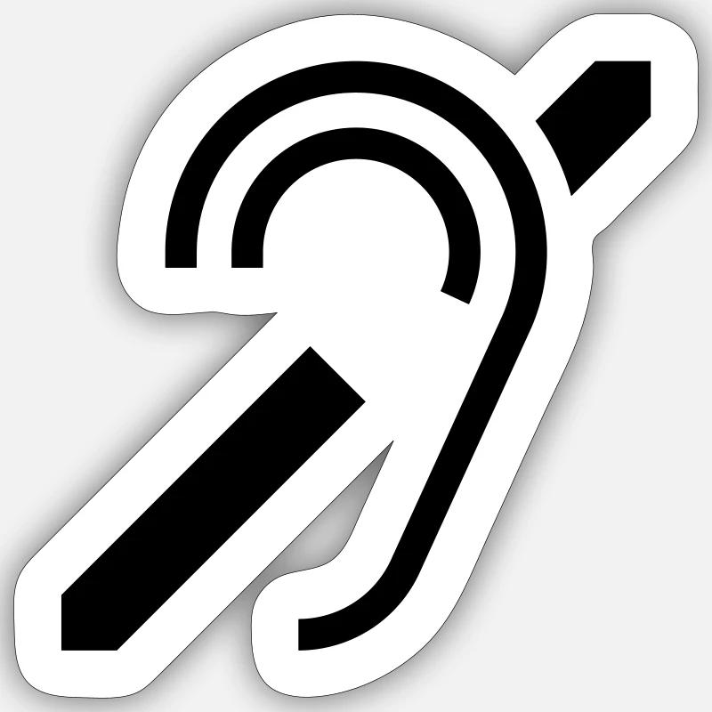 Symbole d’audition - Sticker taille S (10 x 10 cm) - blanc mat