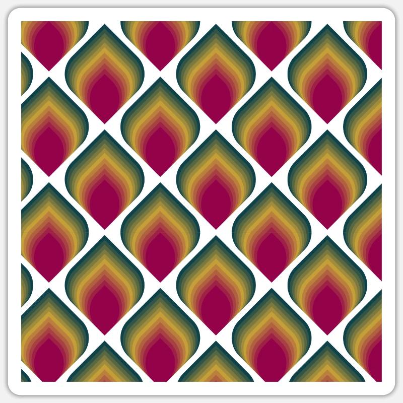 Retro peacock eyes - Sticker size S (10 x 10 cm) - white matte