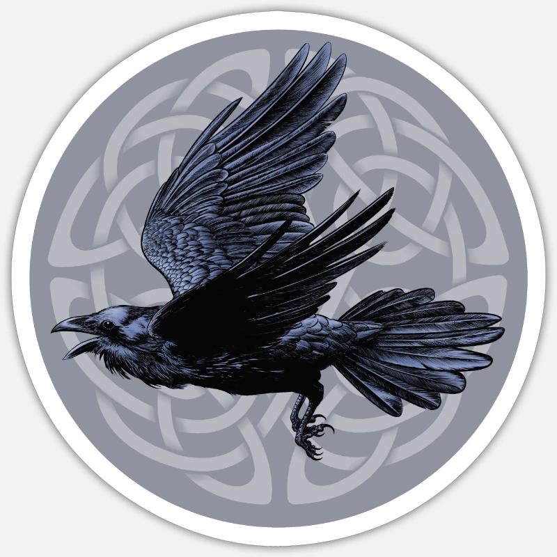 Raven Moon - Sticker size S (10 x 10 cm) - white matte