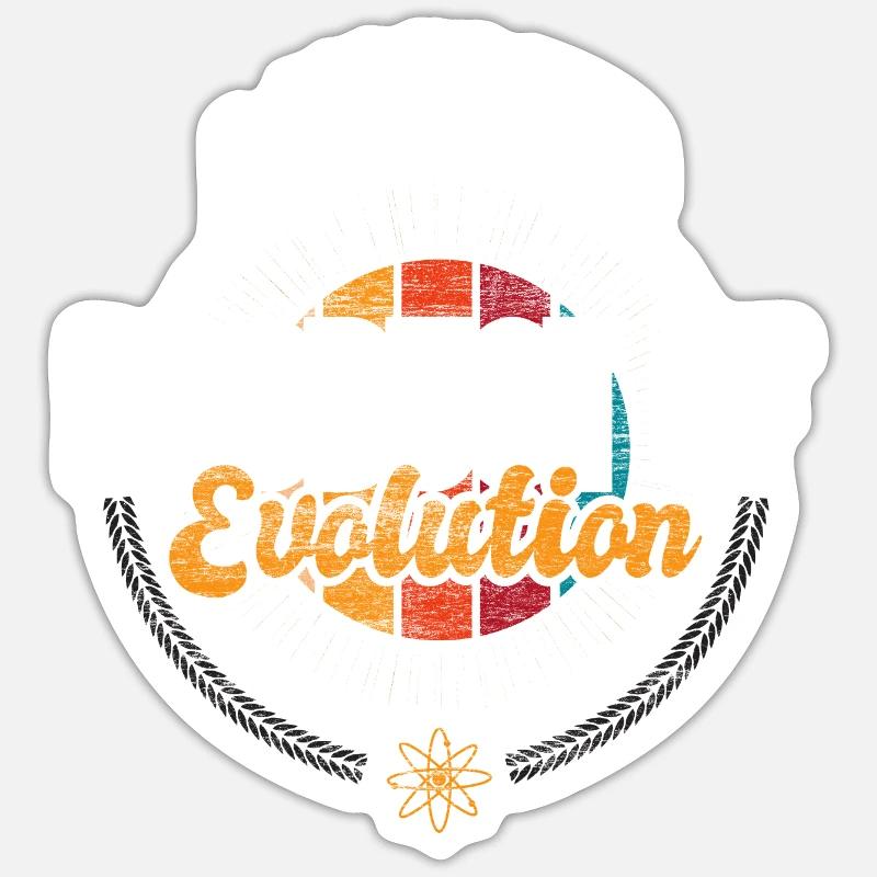 Evolution Mensch Geschichte Geschenkidee Sticker Größe S (10 x 10 cm)