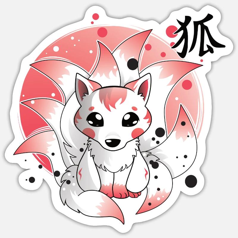 Ninetails, Renard, Kitsune Sticker taille S (10 x 10 cm)