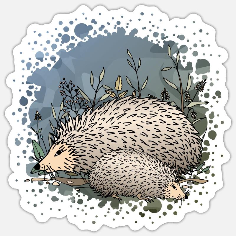 Hedgehogs - Sticker size S (10 x 10 cm) - white matte