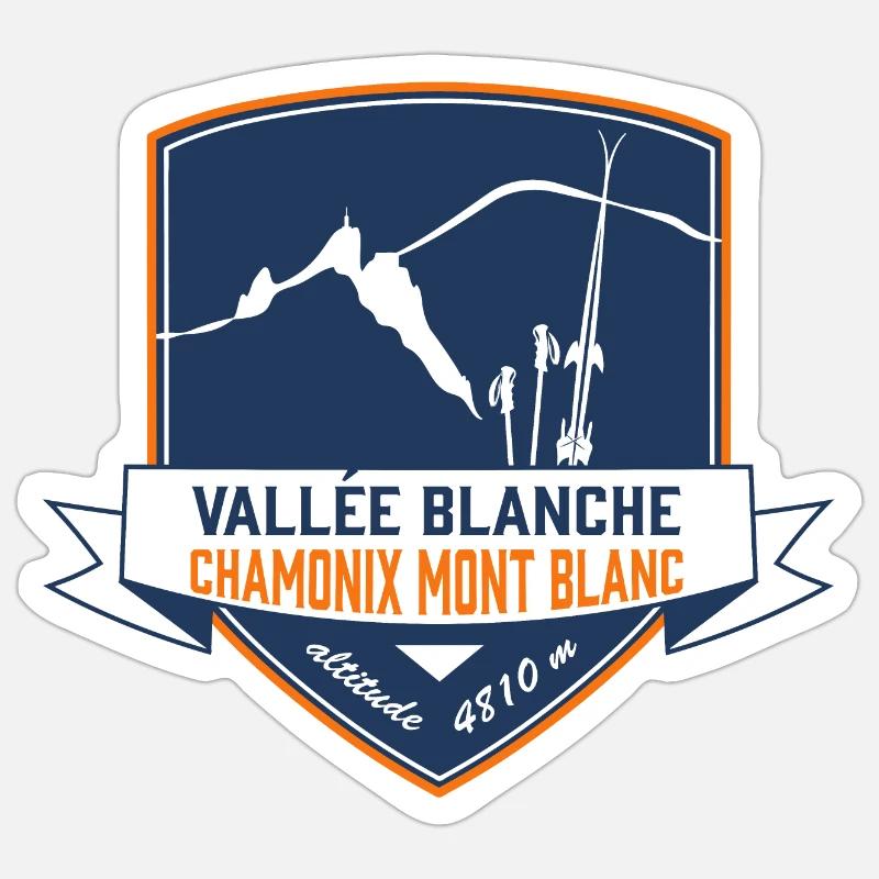 ecusson chamonix la vallée blanche leewarddesign Sticker taille S (10 x 10 cm)