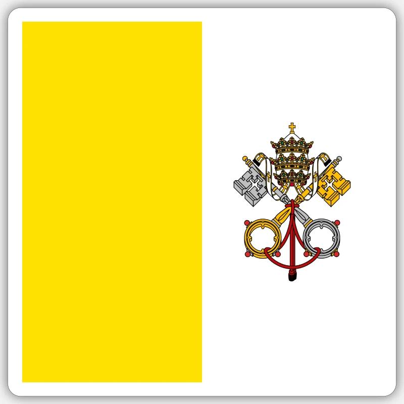 Drapeau de la Cité du Vatican Sticker taille S (10 x 10 cm)