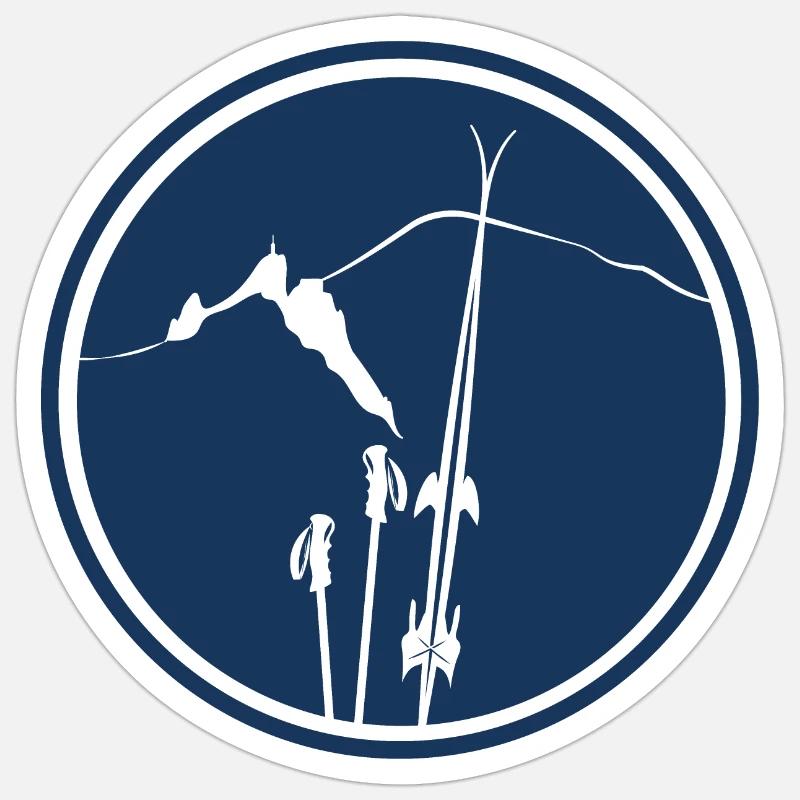 Chamonix Aiguille du Midi Mont blanc leewarddesign - Sticker size S (10 x 10 cm) - white matte