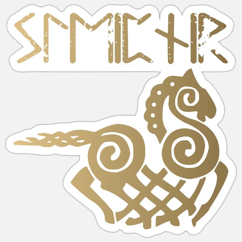 Sleipnir - Sticker Größe S (10 x 10 cm) - Mattweiß