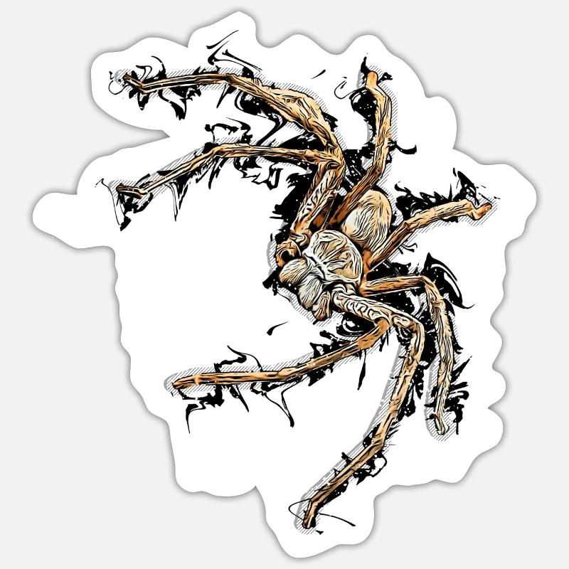 araignée chasseuse maléfique Sticker taille S (10 x 10 cm)