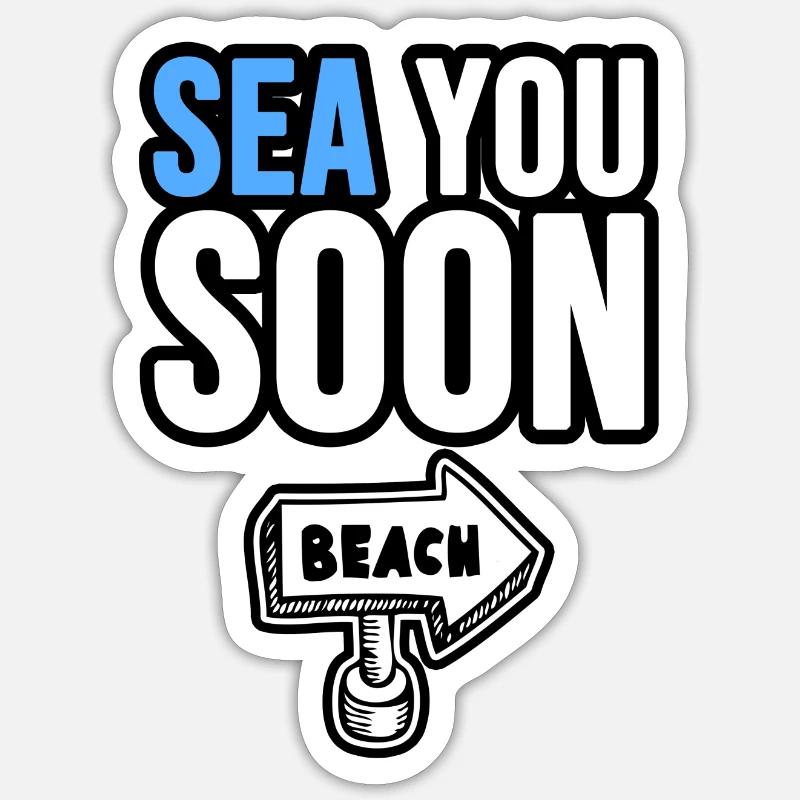 Mer vous bientôt! - Sticker taille S (10 x 10 cm) - blanc mat