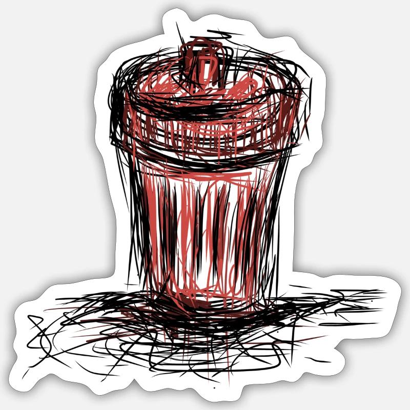 Garbage bucket - Sticker size S (10 x 10 cm) - white matte
