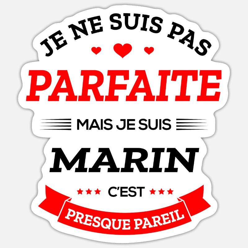 MARIN PARFAITE - Sticker taille S (10 x 10 cm) - blanc mat