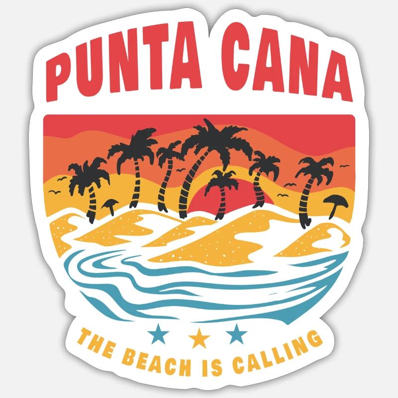 Conception de plage de Punta Cana Sticker taille S (10 x 10 cm)