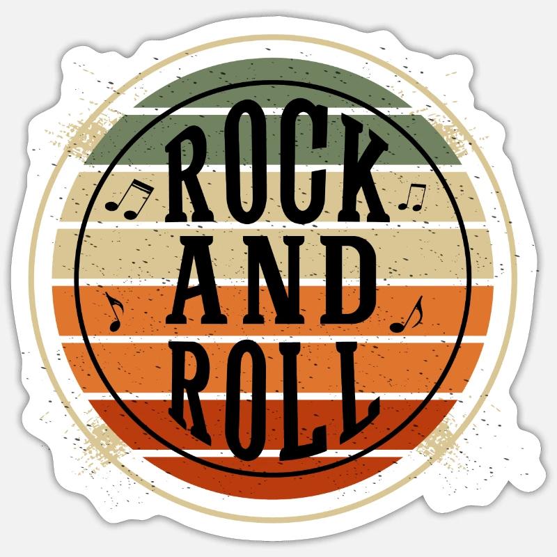 Rock And Roll Notes Sticker Größe S (10 x 10 cm)