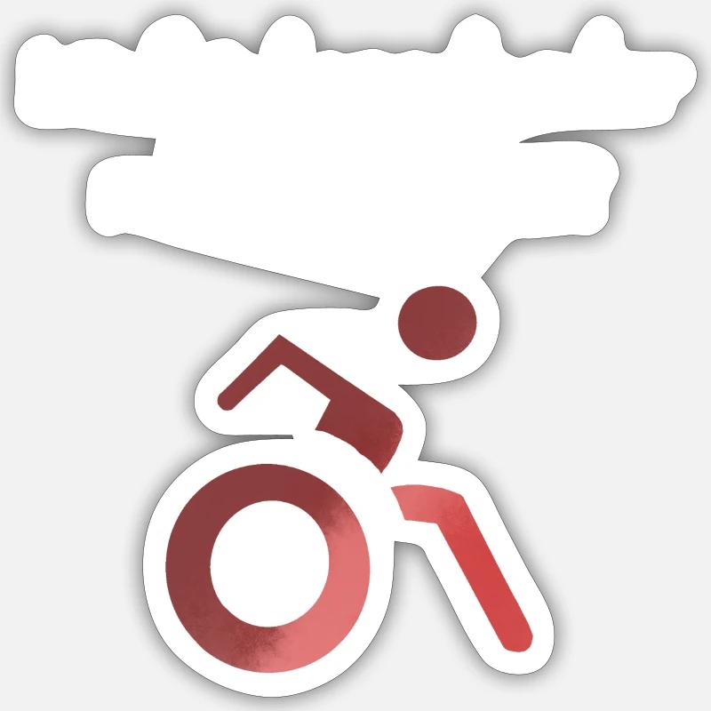 Läufst du noch oder rollst du schon? - Sticker Größe S (10 x 10 cm) - Mattweiß