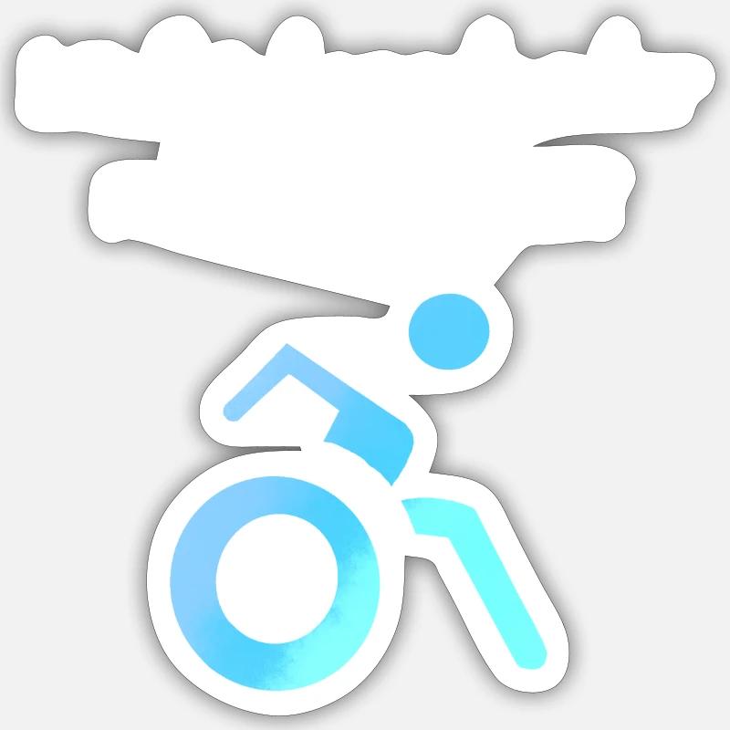 Läufst du noch oder rollst du schon? Sticker Größe S (10 x 10 cm)