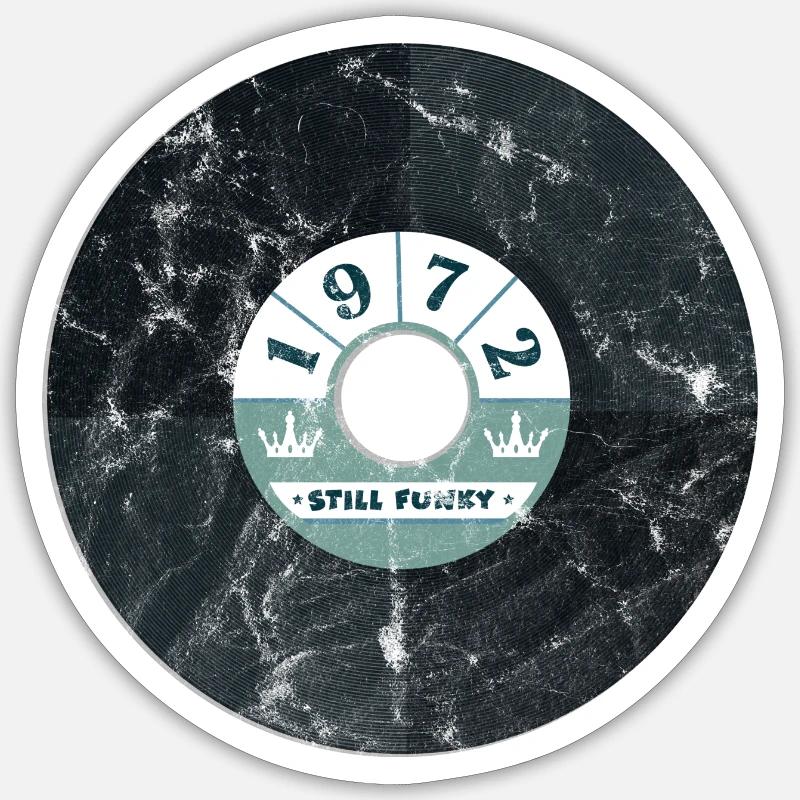 1972 Rétro - Sticker taille S (10 x 10 cm) - blanc mat