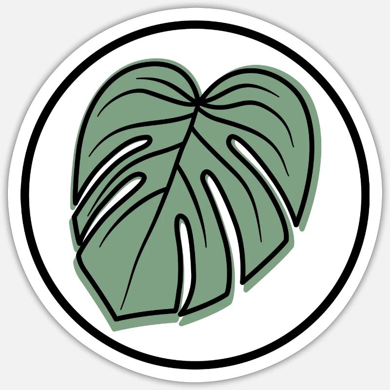 Monstera Patch - Sticker Größe S (10 x 10 cm) - Mattweiß