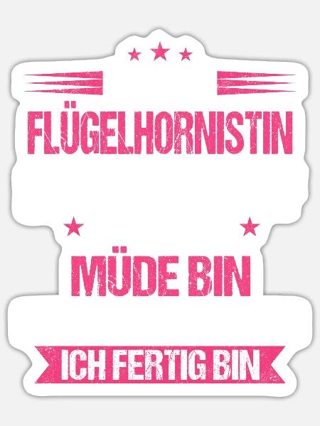 Flügelhornistin Flügelhorn Horn Instrument Spruch - Sticker Größe S (10 x 10 cm) - Mattweiß