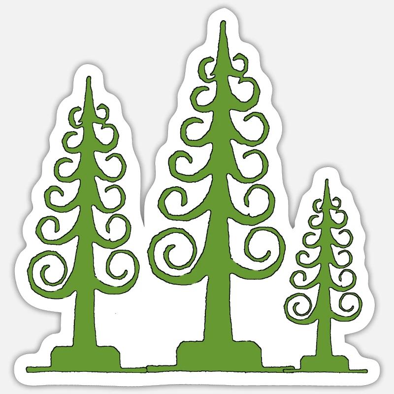 Arbre span, arbre sculpté - Sticker taille S (10 x 10 cm) - blanc mat