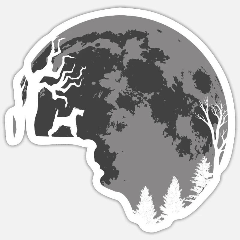 Drahthaar Foxterrier Mond Silhouette - Sticker Größe S (10 x 10 cm) - Mattweiß