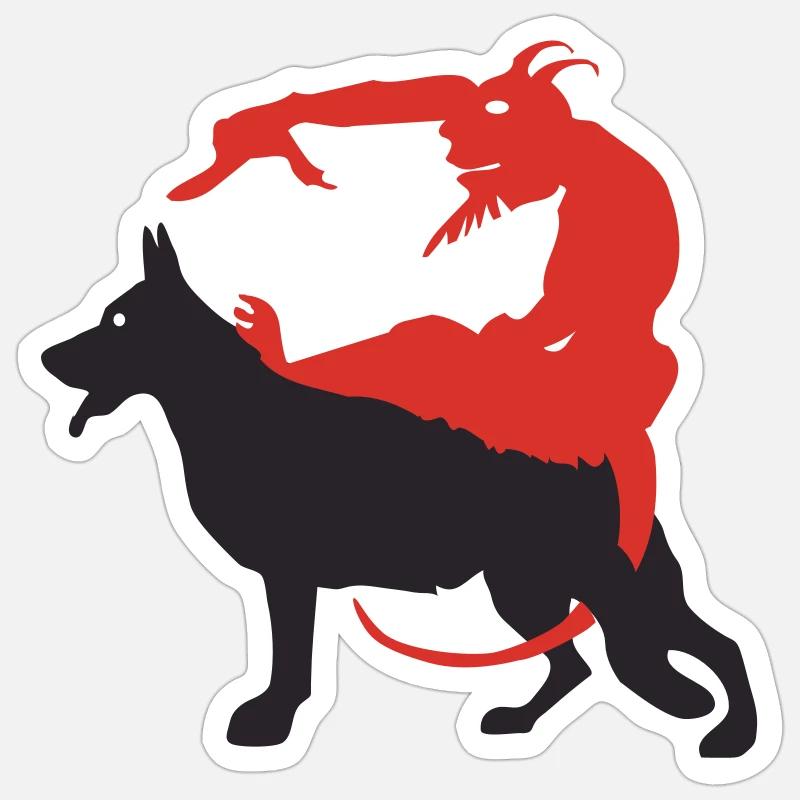Shepherd devil - BIG - Sticker size S (10 x 10 cm) - white matte