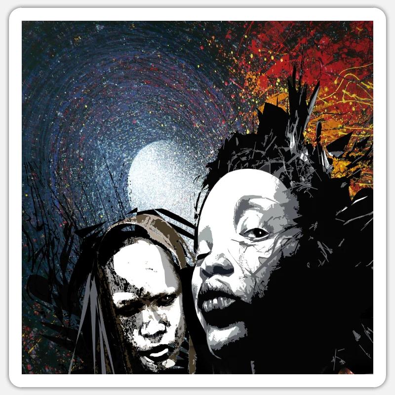 Fantômes - Sticker taille S (10 x 10 cm) - blanc mat