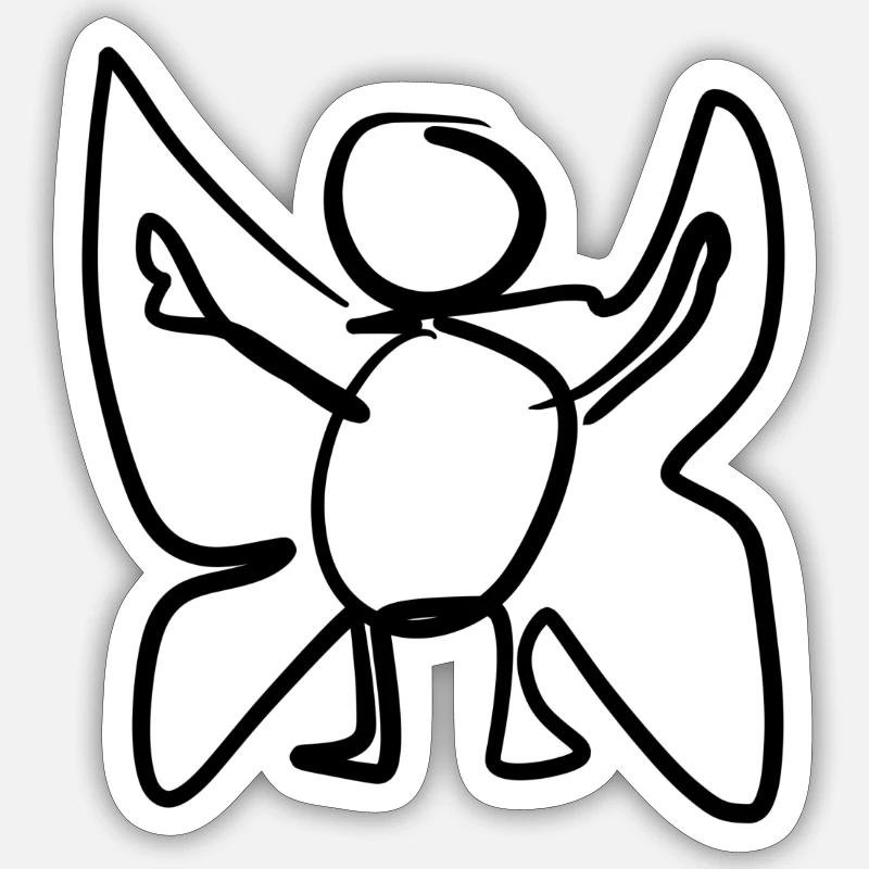 Abstract wings - Sticker size S (10 x 10 cm) - white matte