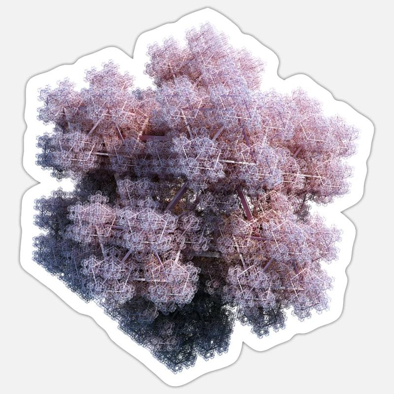 Fractales blanches Sticker taille S (10 x 10 cm)