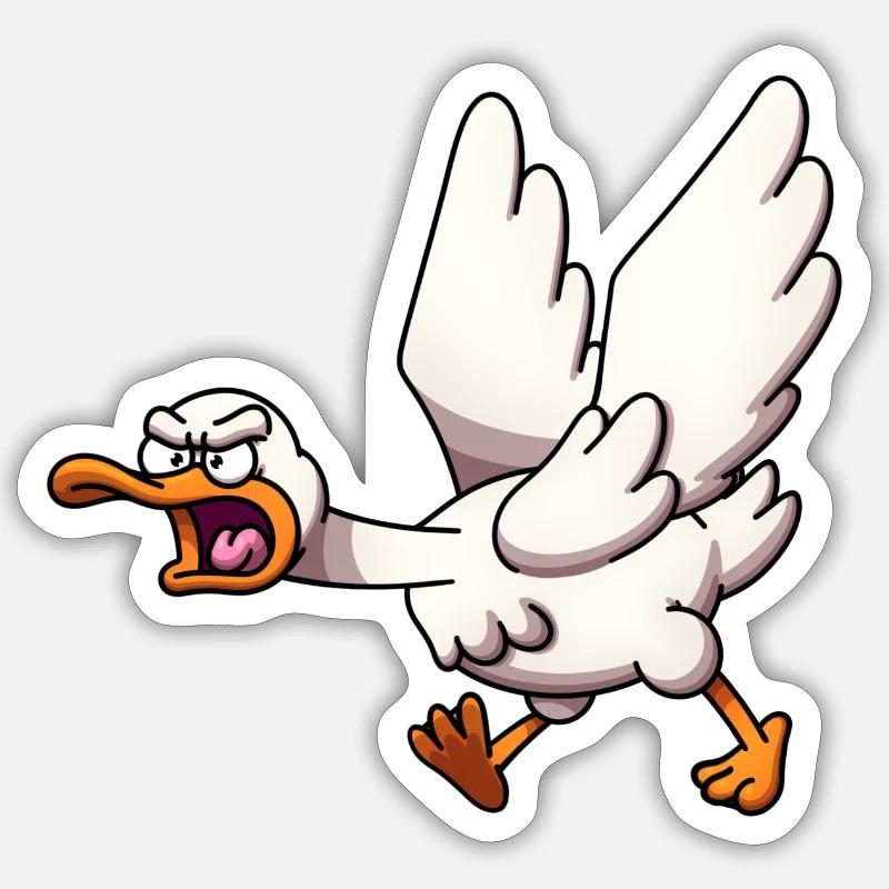 Attacking Goose Sticker size S (10 x 10 cm)