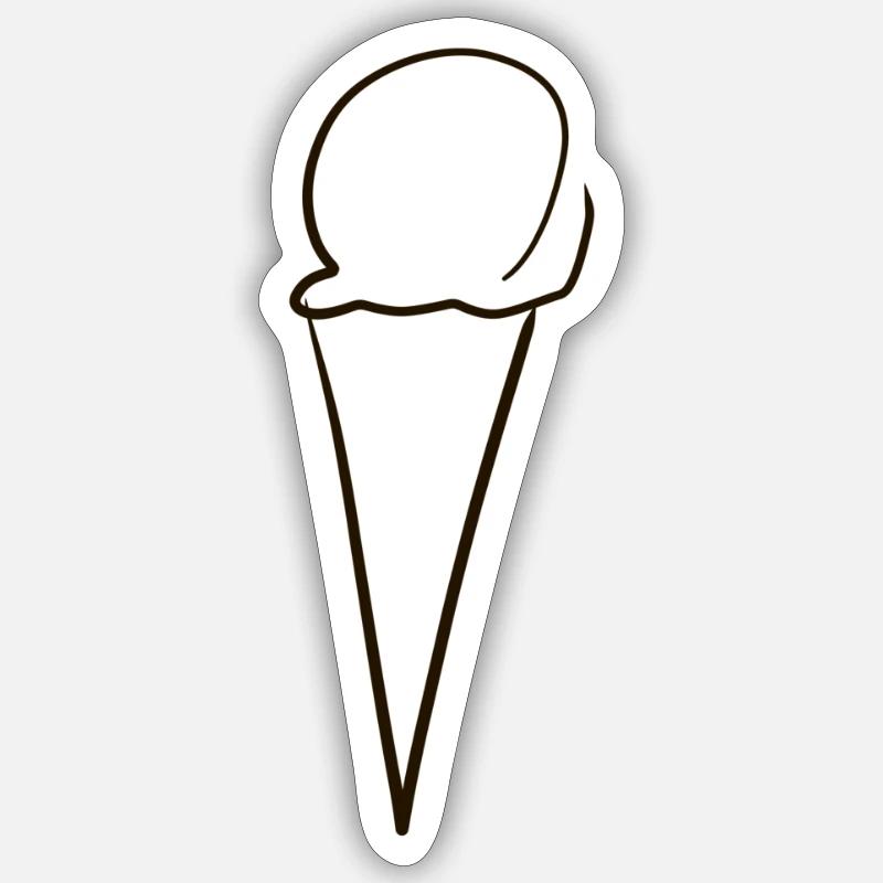 eiscreme eis - Sticker Größe S (10 x 10 cm) - Mattweiß