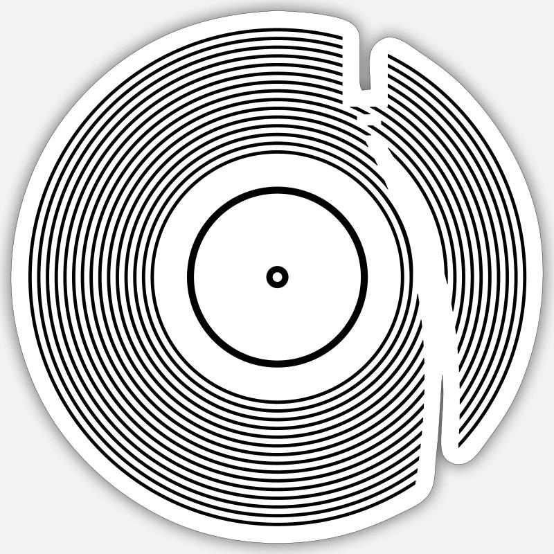 Record on the turntable (1c) Sticker size S (10 x 10 cm)