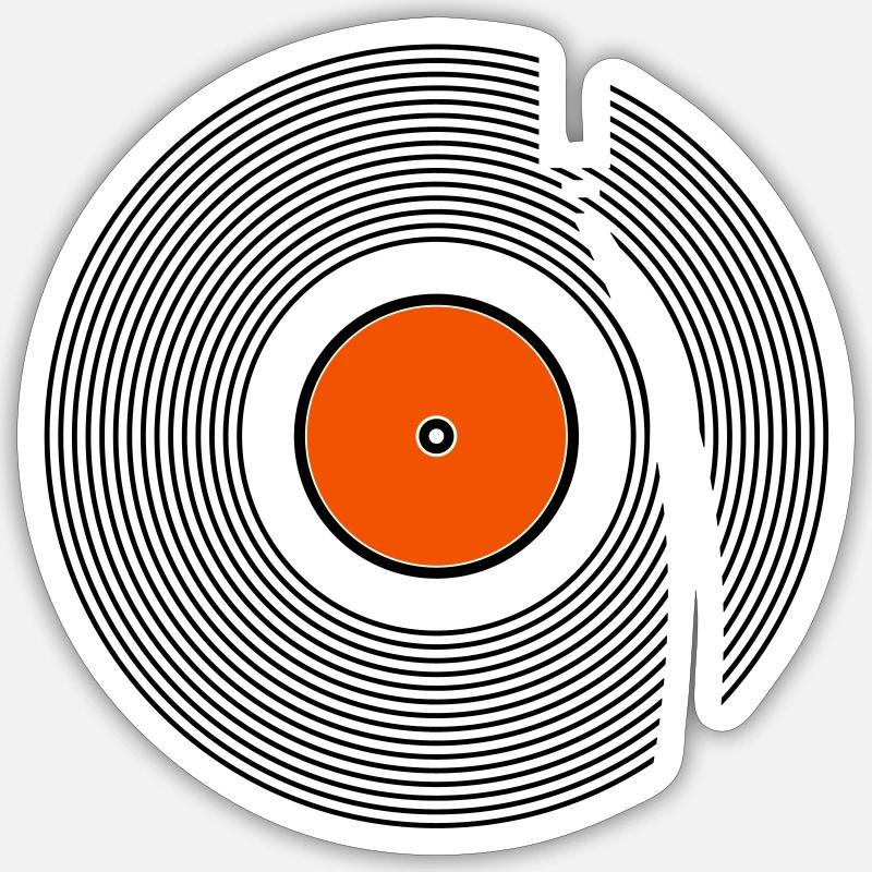 Record on the turntable (2c) Sticker size S (10 x 10 cm)