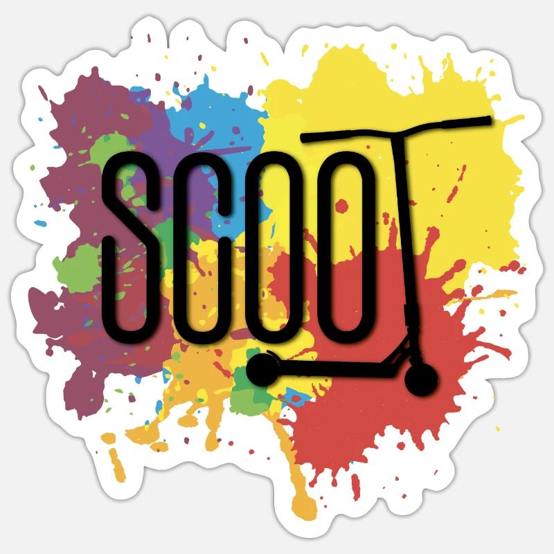 Scoot abstract - Sticker size S (10 x 10 cm) - white matte