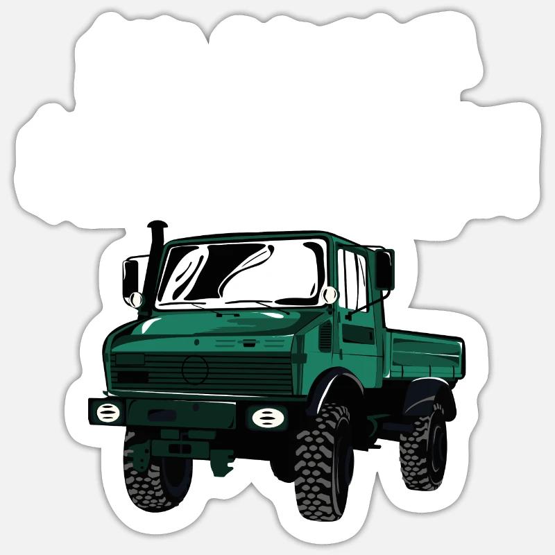 No Road? No Problem! Unimog - Offroad - Oldtimer Sticker Größe S (10 x 10 cm)