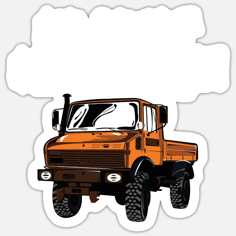 No Road? No Problem! Unimog - Offroad - Oldtimer Sticker Größe S (10 x 10 cm)