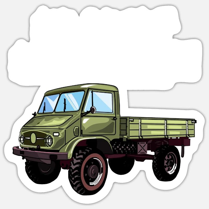 No Road? No Problem! Unimog - Offroad - Oldtimer Sticker Größe S (10 x 10 cm)