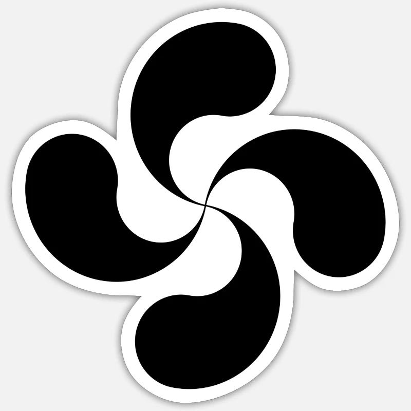 Croix basque - Sticker taille S (10 x 10 cm) - blanc mat