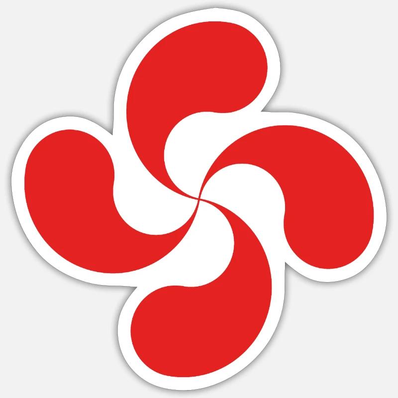 Croix basque 2 - Sticker taille S (10 x 10 cm) - blanc mat