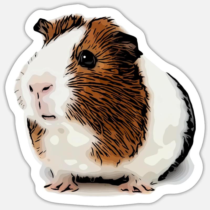 cochon d’Inde doux Sticker taille S (10 x 10 cm)