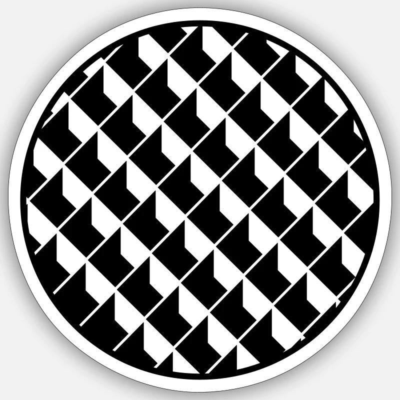 Waffle Grid Pattern (1c) Sticker size S (10 x 10 cm)