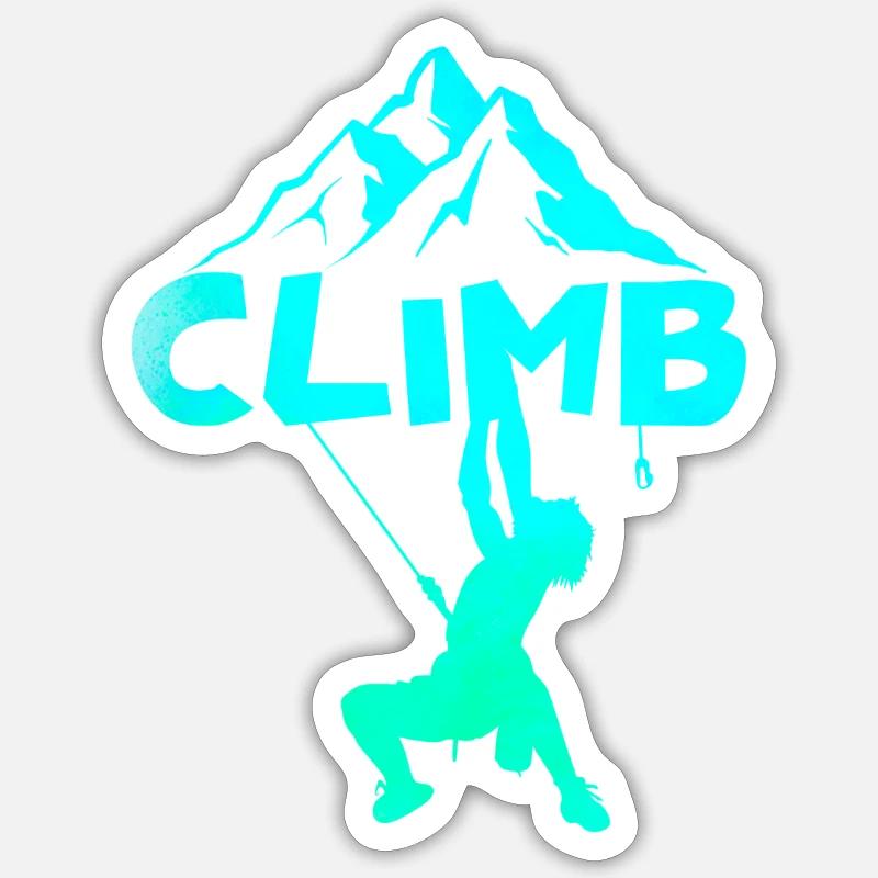 Climb - Climbing / climber - Sticker size S (10 x 10 cm) - white matte