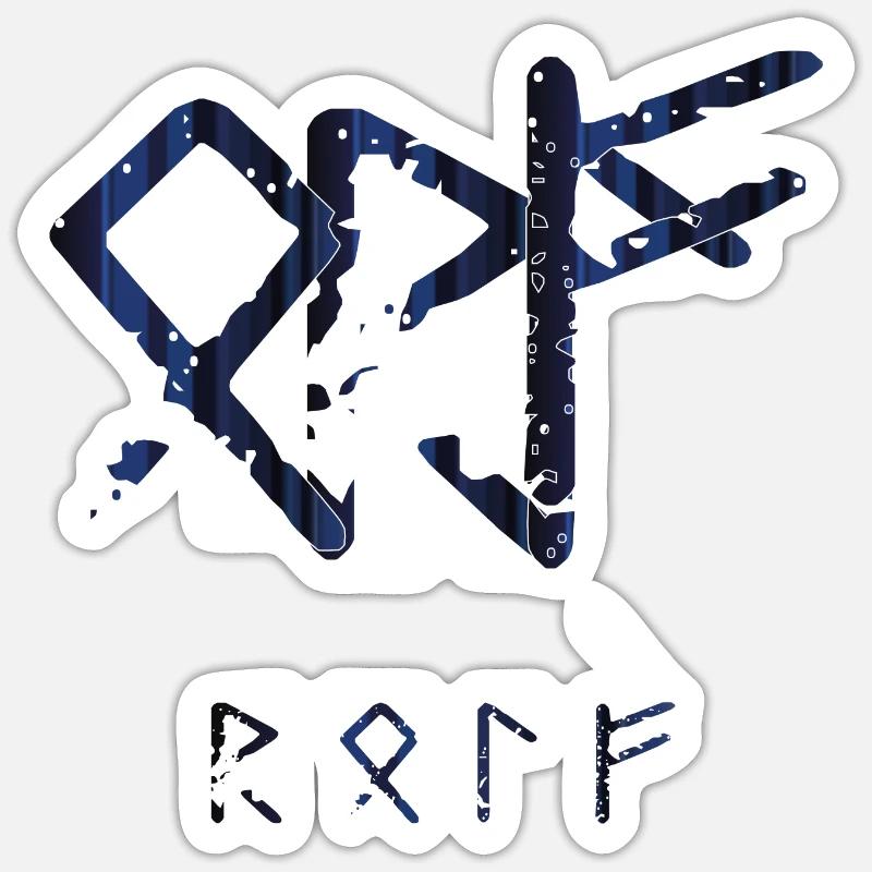 Rolf - Nom Rune - Binderune - Sticker taille S (10 x 10 cm) - blanc mat