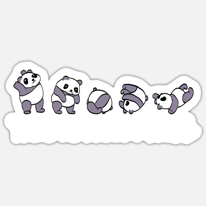 C'est comme ça que je roule T-shirt Pandas mignon - Sticker taille S (10 x 10 cm) - blanc mat