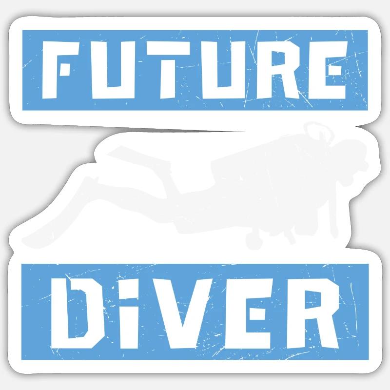 Citation plongée sous-marine Conception de plongée sous-marine Future Dive Sticker taille S (10 x 10 cm)