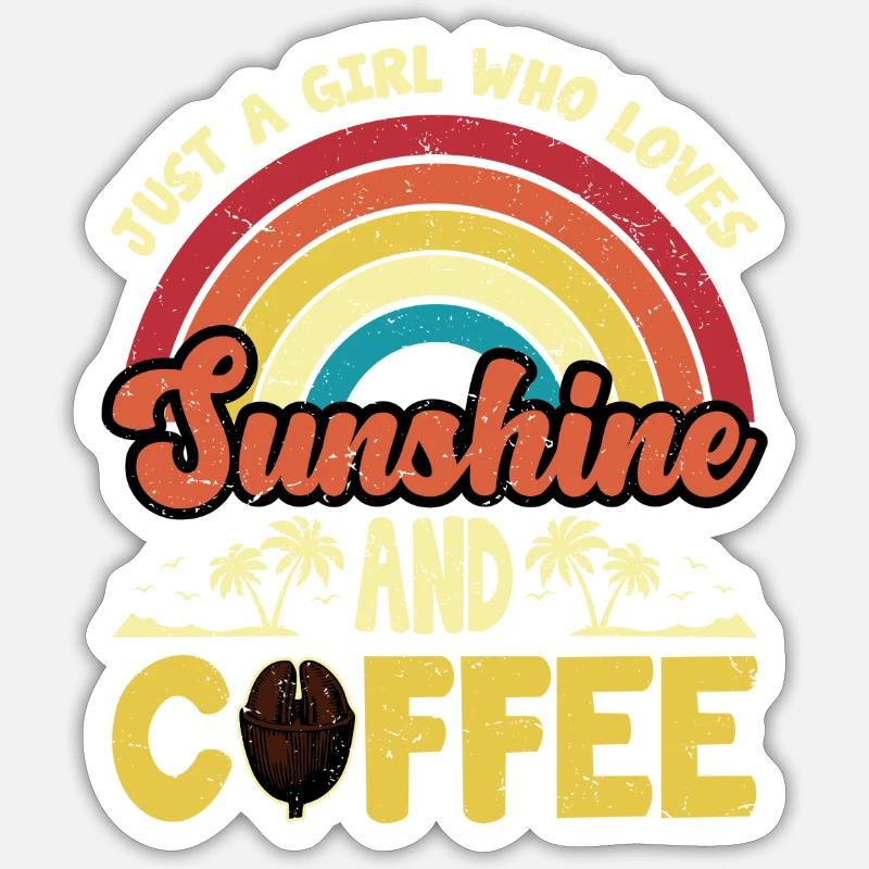 Nur ein Mädchen, das Kaffeedesign liebt Sticker Größe S (10 x 10 cm)