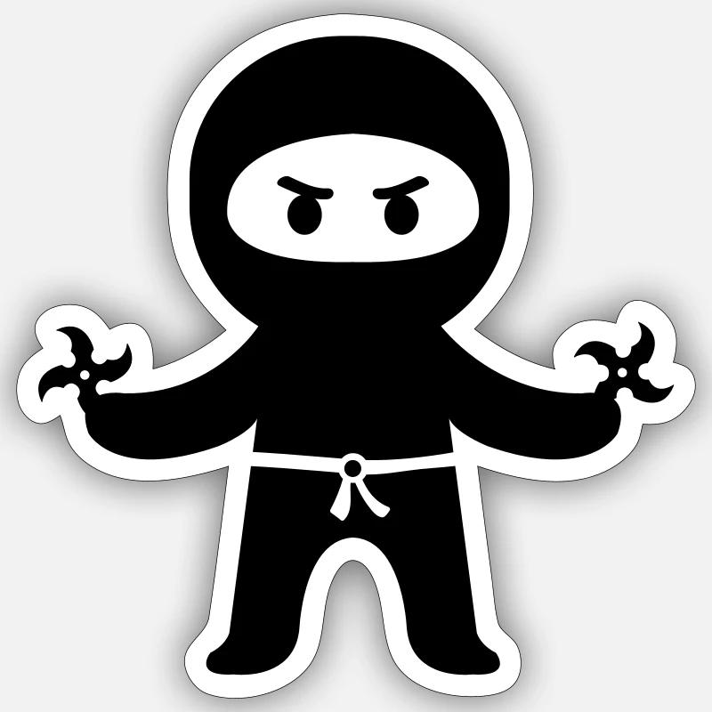 ninja - Sticker Größe S (10 x 10 cm) - Mattweiß